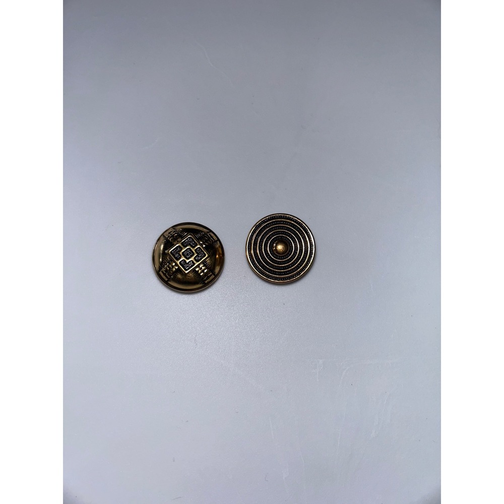 Vintage Gold Tone Buttons Set of 2 Unique Textured Replacement Craft Sewing - Picture 4 of 5